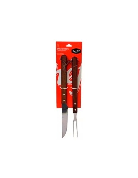 Set Asador X2pzas M-largo Madera Bbq-hj02-set Mat01