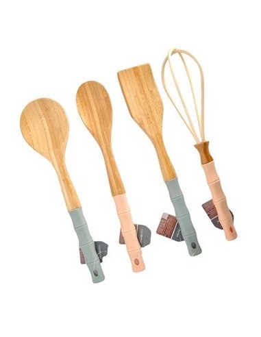 Utensillos Surtidos Bambu C/mando Silicona Ns217340zy Pk01