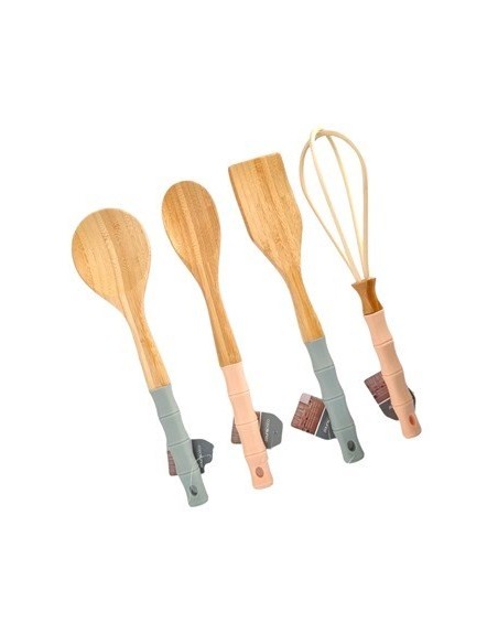 Utensillos Surtidos Bambu C/mando Silicona Ns217340zy Pk01