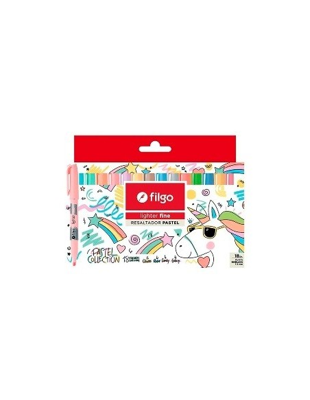 Resaltador Chato Caja X 18 Surt. Clasicos/retro/candy/galaxy Txm-e18-pas Fil01