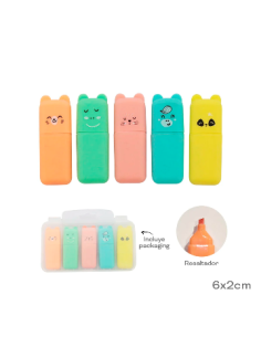 Resaltador X 5 Animalitos 17184 Tar02