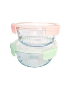 Hermetico Redondo 950ml Vidrio Tapa C-traba Ca5516-ca5583 Pk01