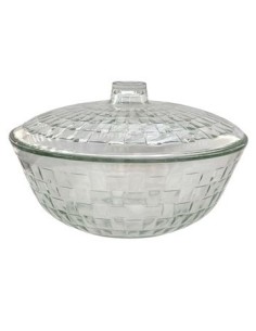 Ensaladera 24cm Vidrio C-tapa Labrada En Caja Bls954-bb Pk01