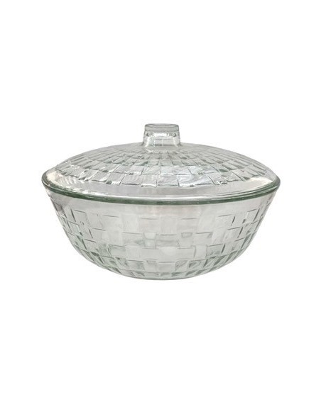 Ensaladera 24cm Vidrio C-tapa Labrada En Caja Bls954-bb Pk01