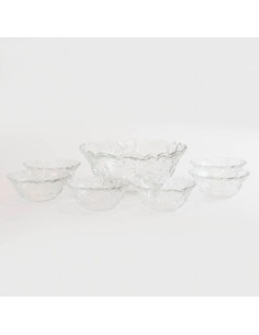 Set Ensaladera + 6 Compoteras Vidrio Red  En Caja Ns085327 Pk01