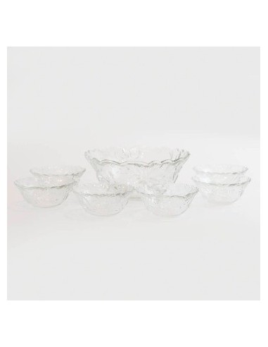 Set Ensaladera + 6 Compoteras Vidrio Red  En Caja Ns085327 Pk01