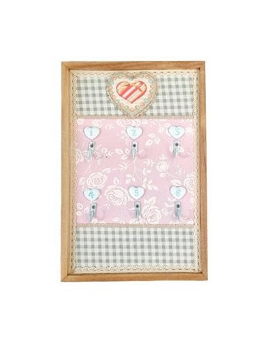 Perchero 30x20 X 6 Ganchos Corazon Tela 75de6876 Dol01