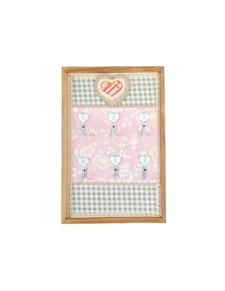 Perchero 30x20 X 6 Ganchos Corazon Tela 75de6876 Dol01