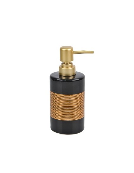 Dispenser Jabon Liq  Ceramica Bco-negro Linea Dorada B4457b-b4457n Dec01