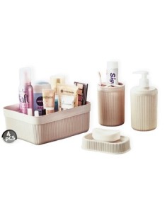 Set Bano Organizador Jabonera+disp  4pzas Raya B4861 Dec01