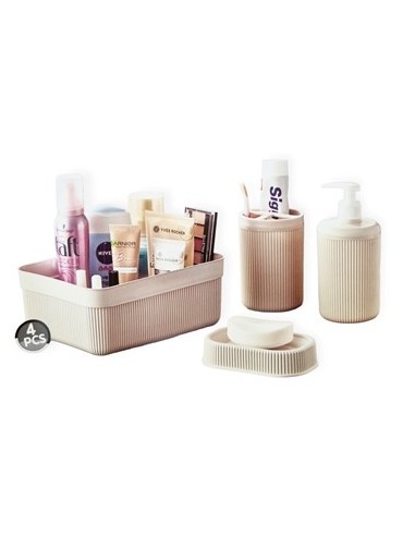 Set Bano Organizador Jabonera+disp  4pzas Raya B4861 Dec01