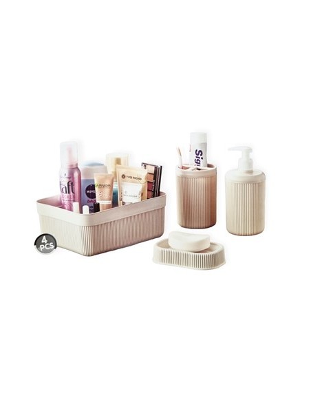 Set Bano Organizador Jabonera+disp  4pzas Raya B4861 Dec01