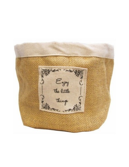 Cesto Arpillera -tusor C-detalle 15cm Diam  1708-99 Vh01 -m-