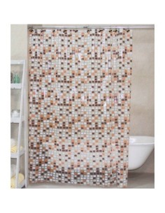 Cortina Bano Pvc C-ganchos Gruesa Estampada 25602313-25602314 318 Alf01 Tal01