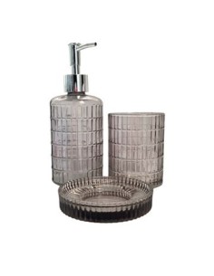 Set Bano X3 Pzas Vidrio Labrado 046ab8738-046ab8742 Dol01