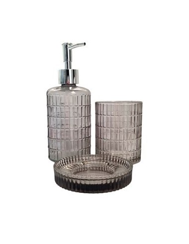 Set Bano X3 Pzas Vidrio Labrado 046ab8738-046ab8742 Dol01