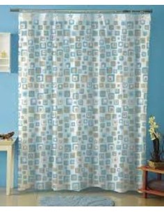 Cortina Bano Pvc C/ganchos Estampada 317 Alf01