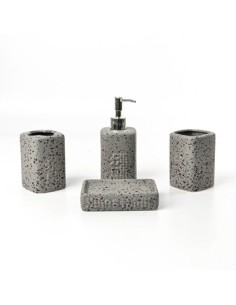 Set Bano X4 Pzas Ceramica Simil Piedra  Caja C-visor B4559-b4561b4560 Dec01