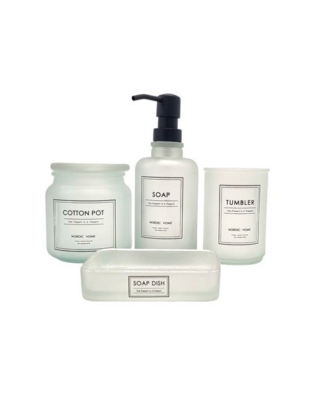 Set Bano X4 Pzas Vidrio Esmerilado Dp14  Gal01