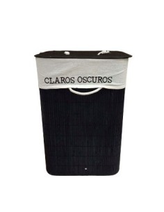 Cesto P-ropa 40x30x60cm Claro-oscuro Bamboo Negro C-tapa 302036 Pcu01