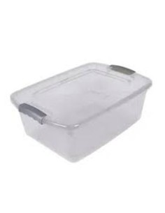 Caja Organizadora Baja 20l Transparente C/ Traba Or20-01s Sao01