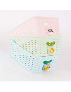 Canasto Plast  25x18cm Trenzado Infantil Ns371454 Pk01