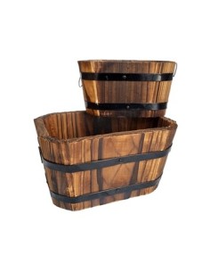 Canasto 21x12  Madera C-asa Metal Deco Pk01