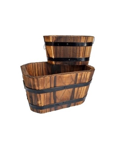 Canasto 21x12  Madera C-asa Metal Deco Pk01