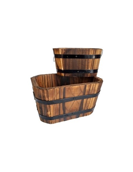 Canasto 21x12  Madera C-asa Metal Deco Pk01