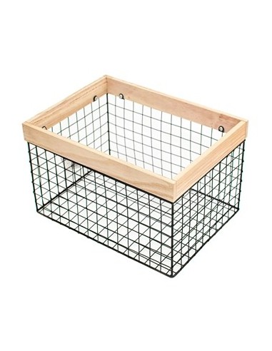 Canasto De Metal 31x31x20cm C-borde Mad Toledo3 Woo01