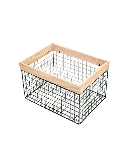 Canasto De Metal 31x31x20cm C-borde Mad Toledo3 Woo01