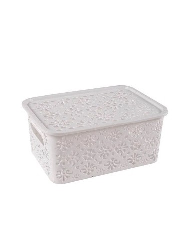 Canasto 22-25x20 Calado C-tapa Blanco 108010 108000 Dsa01