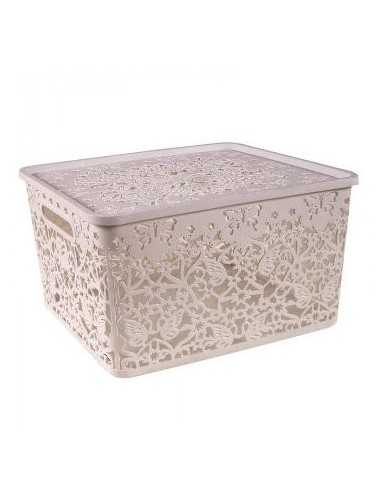 Canasto 34x22 Calado Blanco 108012 Dsa01