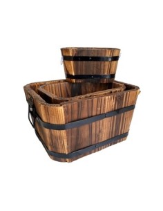 Canasto 13x8  Madera C-asa Metal Deco Pk01