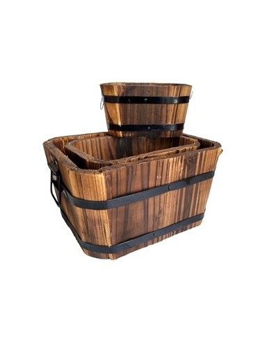 Canasto 13x8  Madera C-asa Metal Deco Pk01