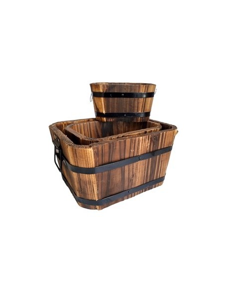 Canasto 13x8  Madera C-asa Metal Deco Pk01