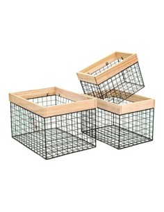 Canasto De Metal 36x26x32cm C-borde Mad  Cz005-2
Woo01