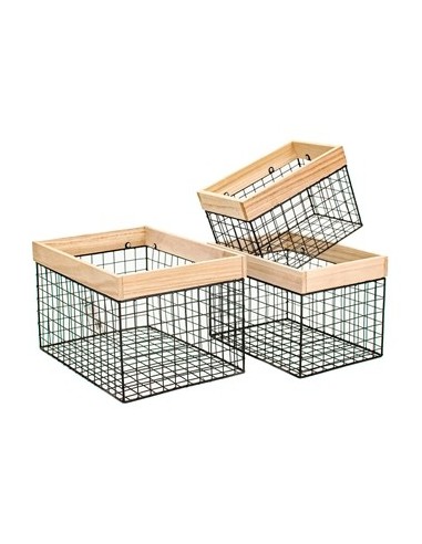 Canasto De Metal 36x26x32cm C-borde Mad  Cz005-2
Woo01