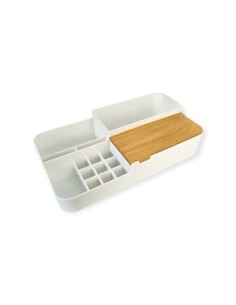 Organizador Plast  32cm Blanco T-bamboo Make Up 300875 Pcu01