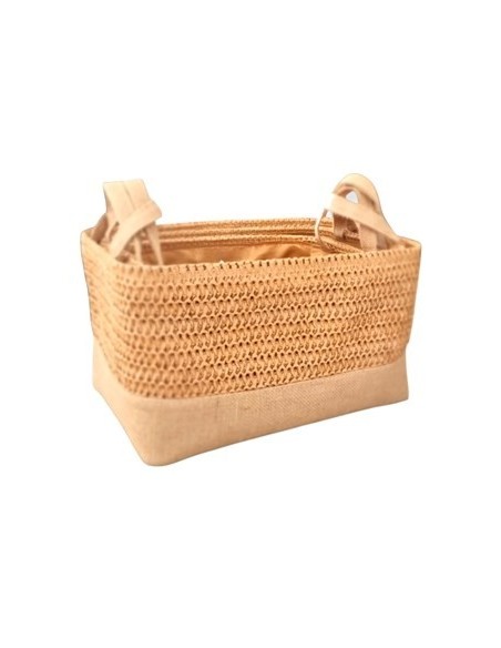 Canasto 33x24cm Rect  C-asa  Hilo Arroz Beige Ca5316 Pk01