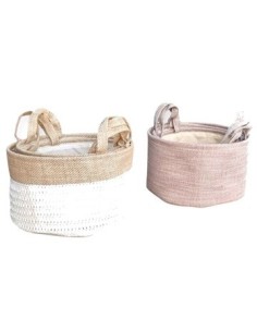 Canasto 23cm Redondo Hilo Arroz Bicolor Ca5320 Pk01