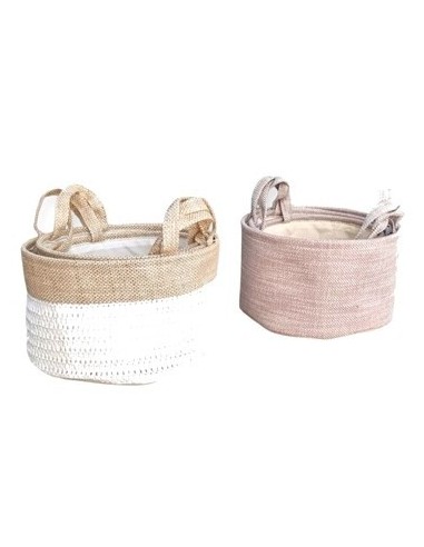 Canasto 27cm Redondo Hilo Arroz Bicolor Ca5320 Pk01