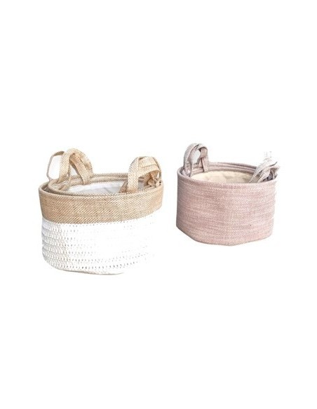 Canasto 27cm Redondo Hilo Arroz Bicolor Ca5320 Pk01