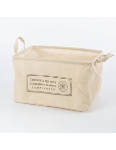 Cesto P/ropa 40x30x24 Rect. Tela Beige B4393 Dec01