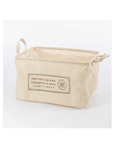 Cesto P/ropa 40x30x24 Rect. Tela Beige B4393 Dec01