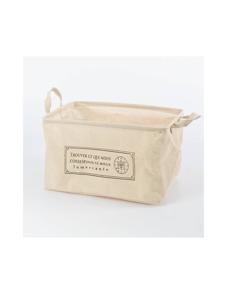 Cesto P/ropa 40x30x24 Rect. Tela Beige B4393 Dec01