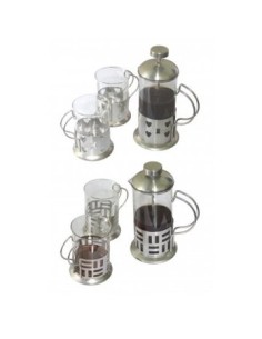 Set Cafetera 350ml + 2 Jarros Vidrio Acero  Hs787 4266924 3703915 Bar02 57911334 Cr02 -b12-  -m- -p-