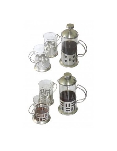 Set Cafetera 350ml + 2 Jarros Vidrio Acero  Hs787 4266924 3703915 Bar02 57911334 Cr02 -b12-  -m- -p-