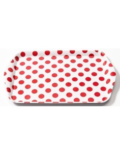 Bandeja Melamina C-asa Lunares Rojos 19x29 5cm 803 C3382r Dec01 -b96- -m-
