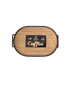 Bandeja 40cm Oval Madera C-asa Metal Ns353610 Pk01